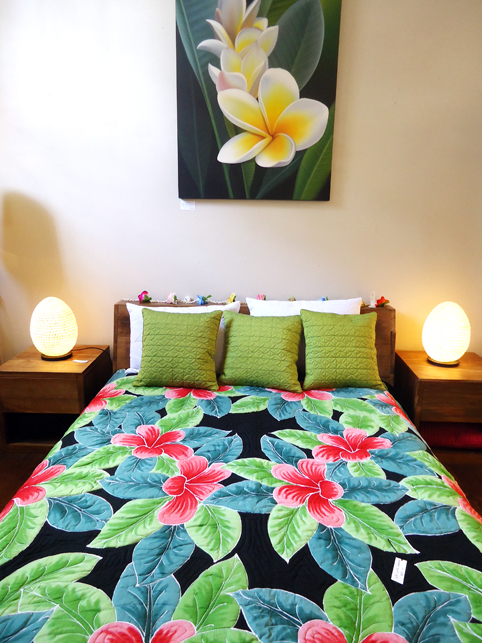 Tropical hand-dyed bedspread